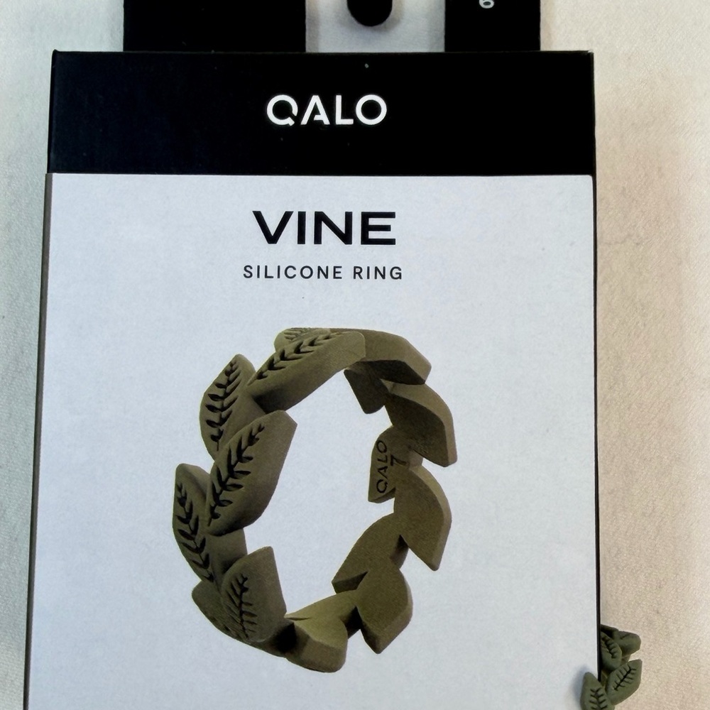 QALO Vine Silicone Ring - Olive Green Size 6
